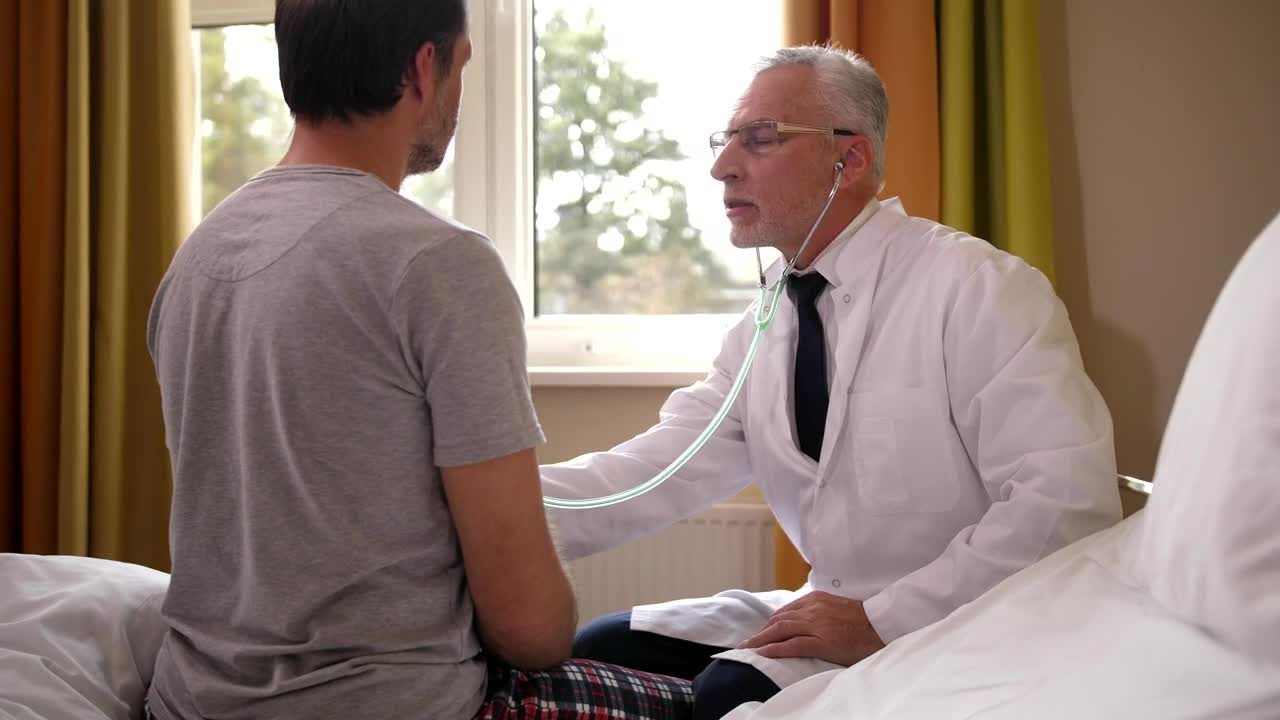 Stock Video Doctor Listening To A Heartbeat At Hospital Live Wallpaper For PC - Free Download