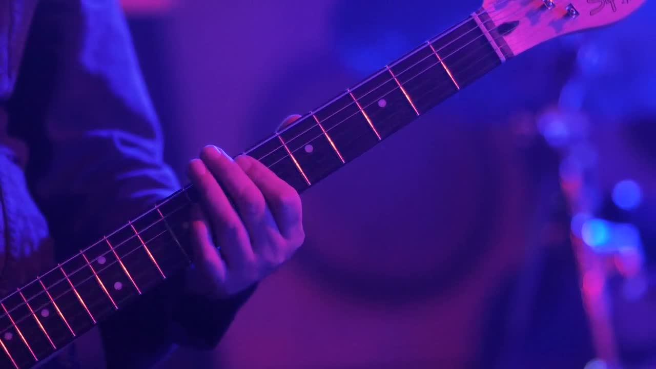 Stock Video Guitarist Playing An Electric Guitar On Stage Live Wallpaper For PC - Free Download