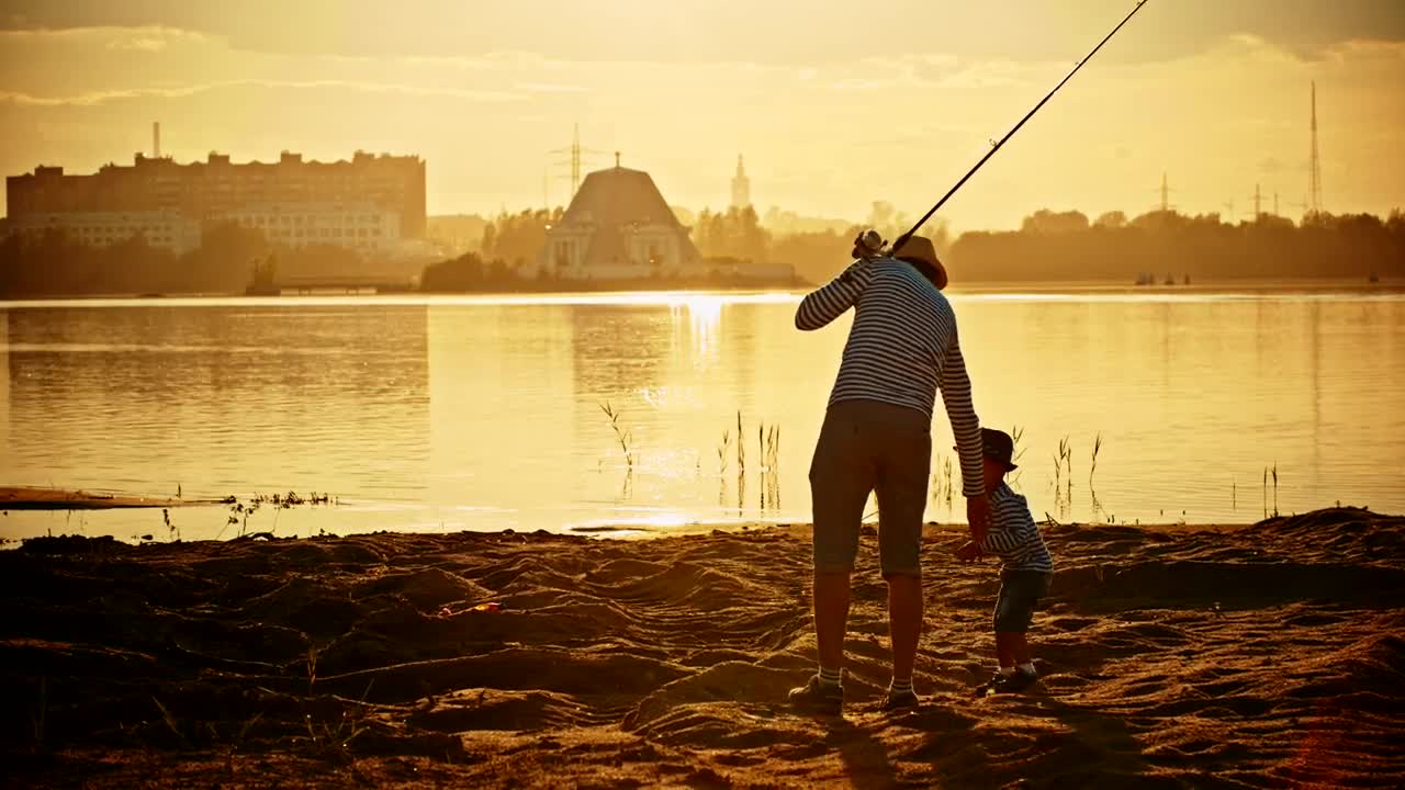 Stock Video Father And His Little Son On The Shore Of A Live Wallpaper For PC - Free Download
