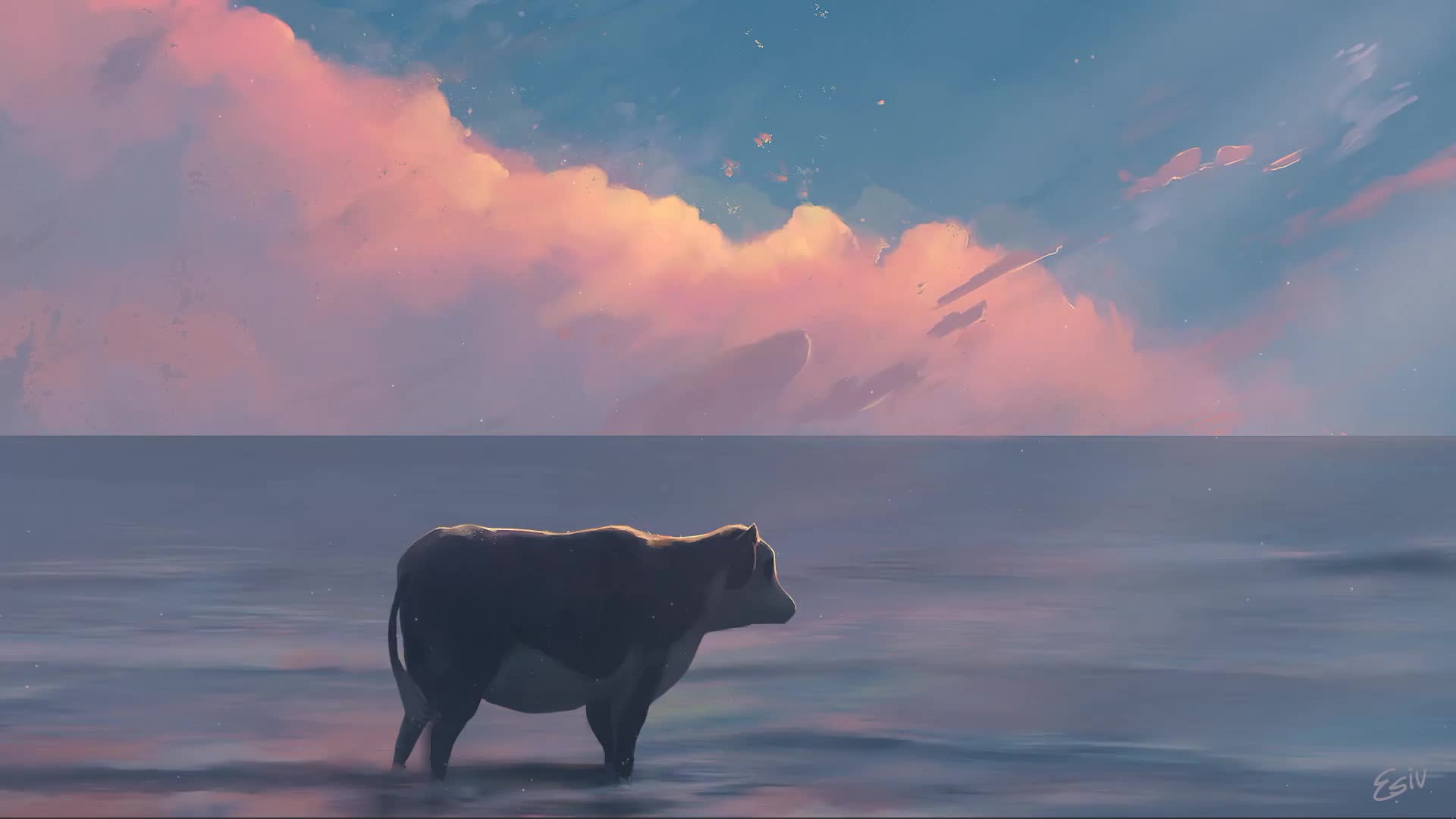 Cow Birds And Ocean Live Wallpaper - Free Download