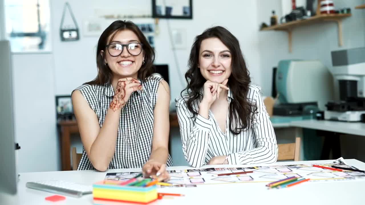 Video Stock Portrait Of Two Young Architects At Their Office Live Wallpaper Free - Free Download