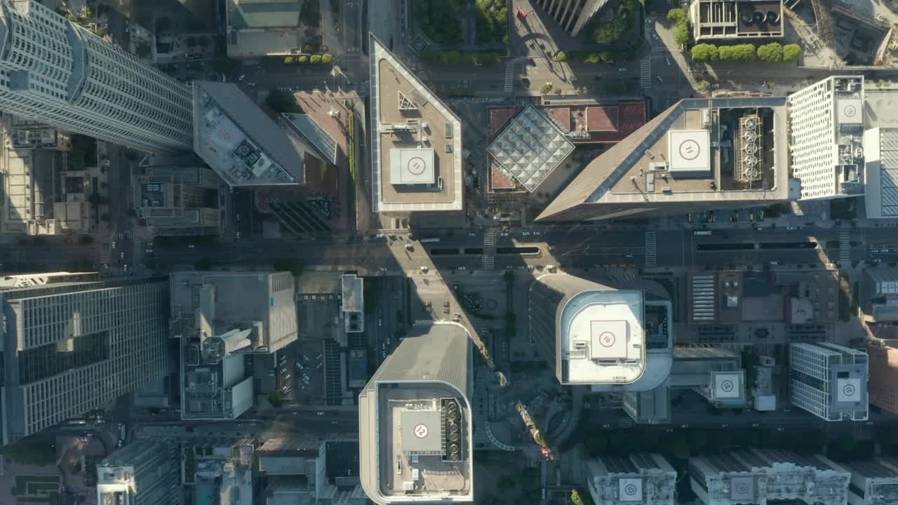 Free Video Stock top aerial static shot of downtown los angeles Live Wallpaper - Free Download