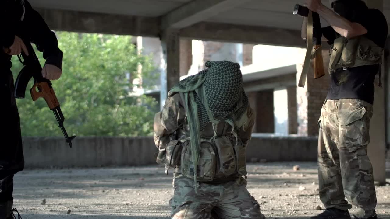 Stock Video Military Men Saving Hostage From Terrorist Animated Wallpaper - Free Download