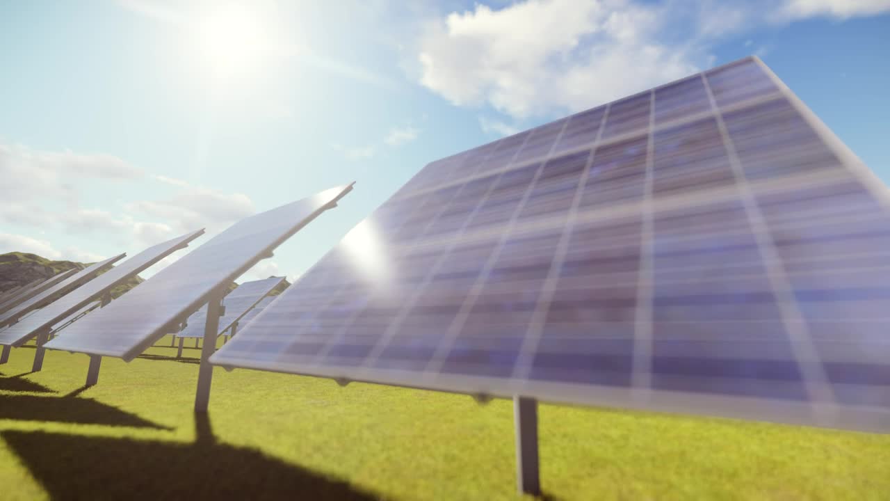 Stock Video Field Covered By Computer Generated Solar Panels Live Wallpaper For PC - Free Download