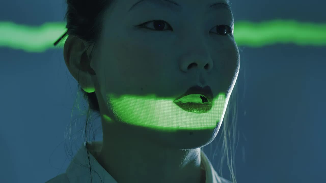 Stock Video Cyborg Trying To Talk Close Portrait Live Wallpaper For PC - Free Download