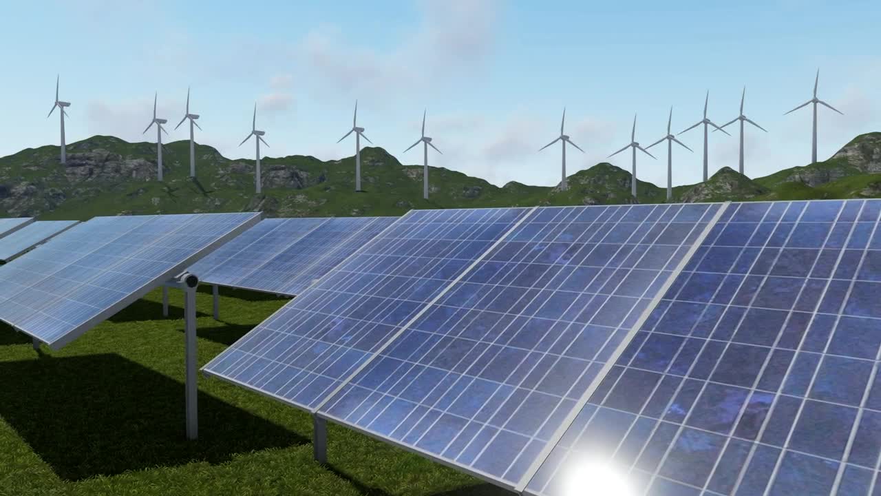 Free Stock Video Windmills And Solar Panels Outside In D Live Wallpaper - Free Download