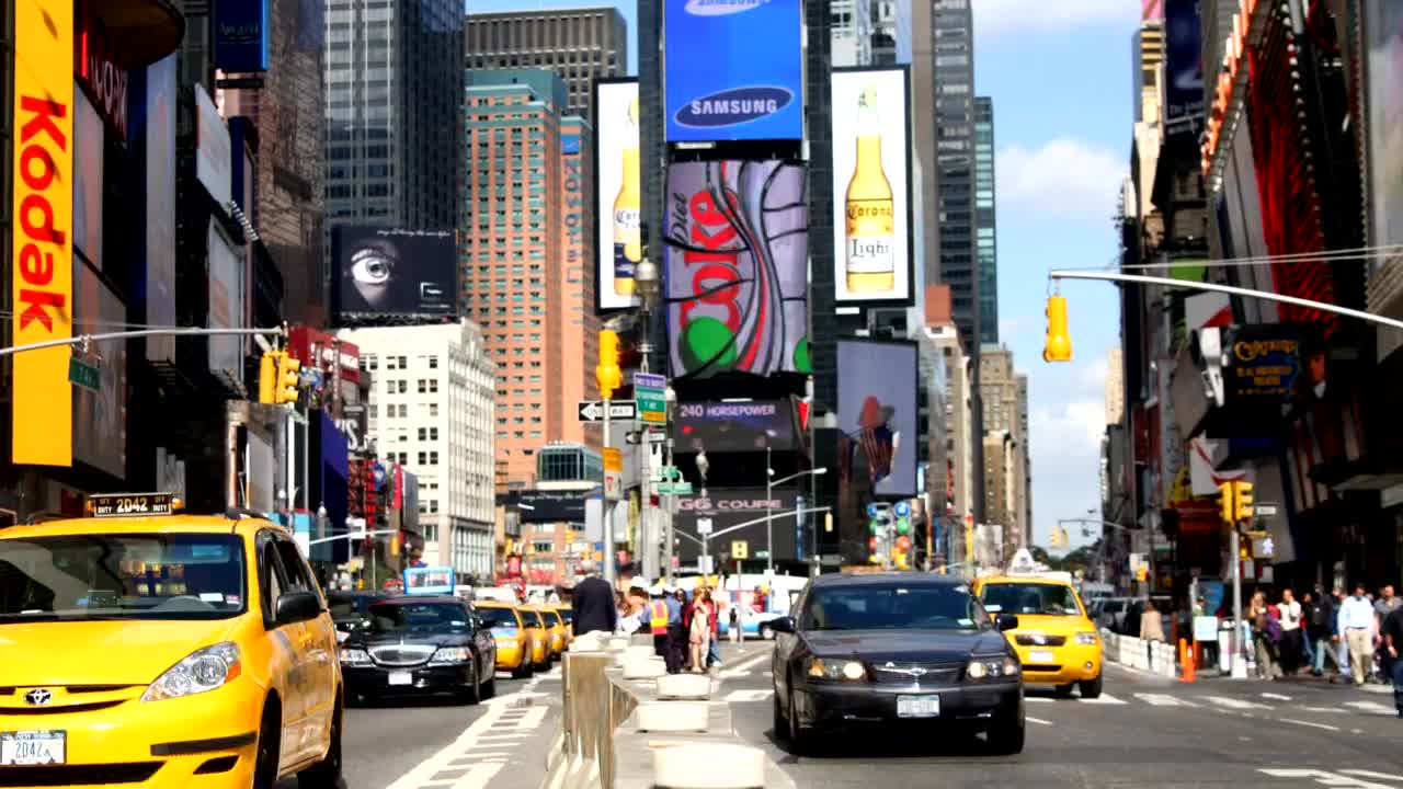 Free Video Stock times square during a sunny day Live Wallpaper - Free Download
