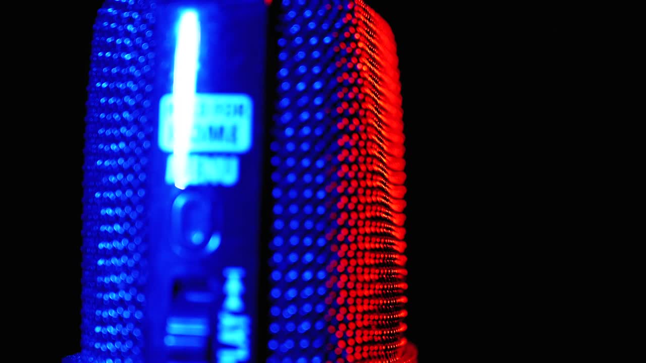 Video Stock Professional Microphone Illuminated Lights Live Wallpaper Free - Free Download