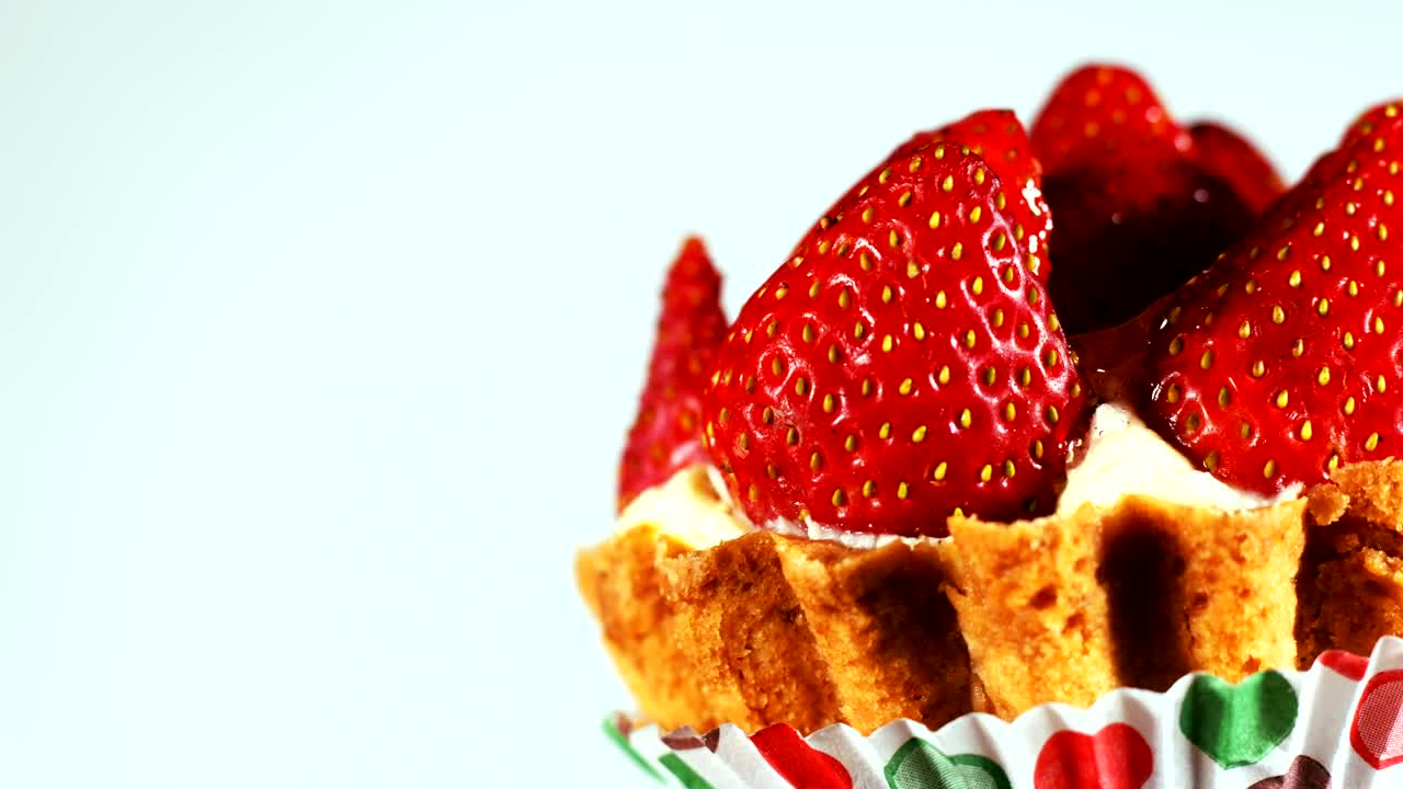 Free Video Stock Strawberry Dessert On White Background Live Wallpaper - Free Download