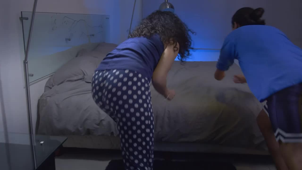 Stock Video Funny Couple Throwing Themselves On A Bed Live Wallpaper For PC - Free Download