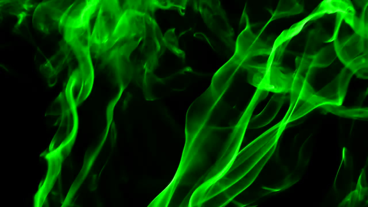 Stock Video Green Smoke On Black Background Live Wallpaper For PC - Free Download