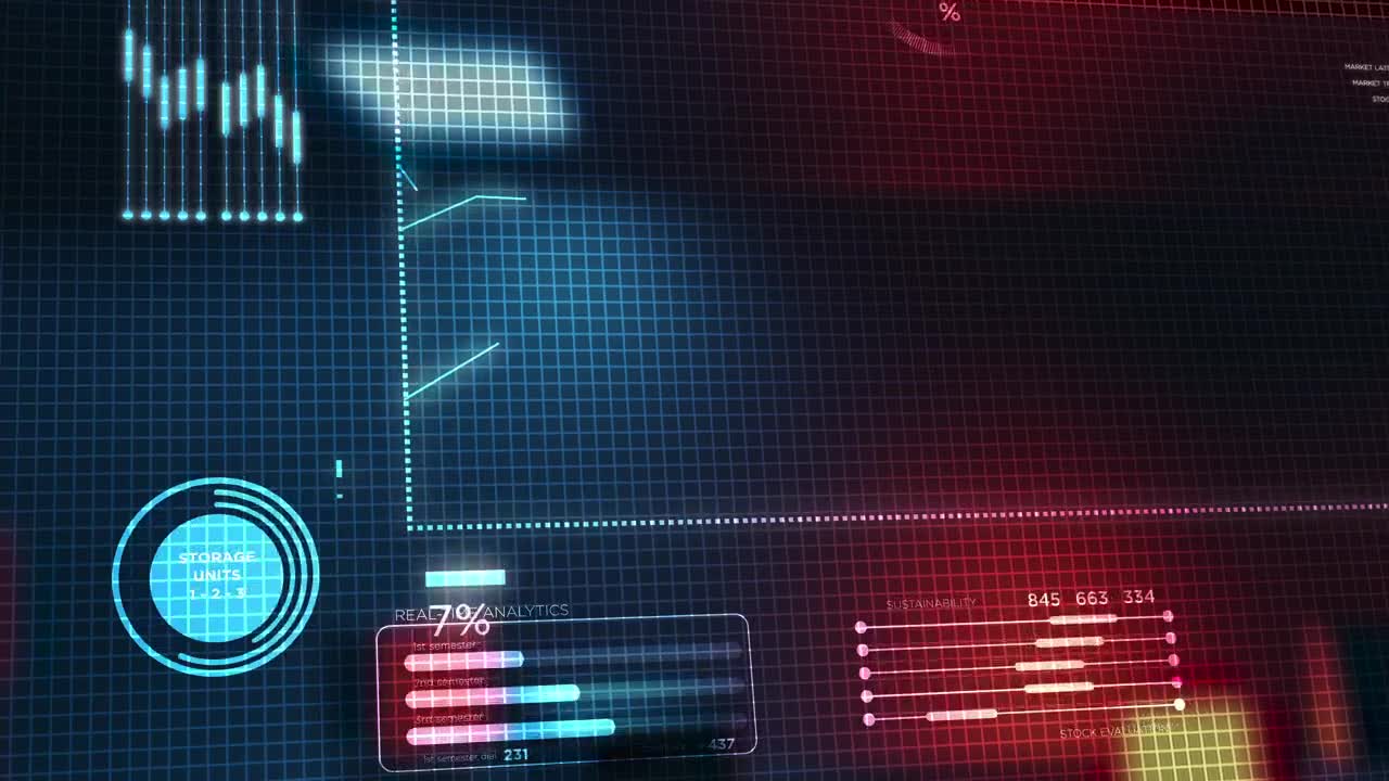 Stock Video Hud Style Animated Data Graph Growth Trend Visualization Animated Wallpaper - Free Download
