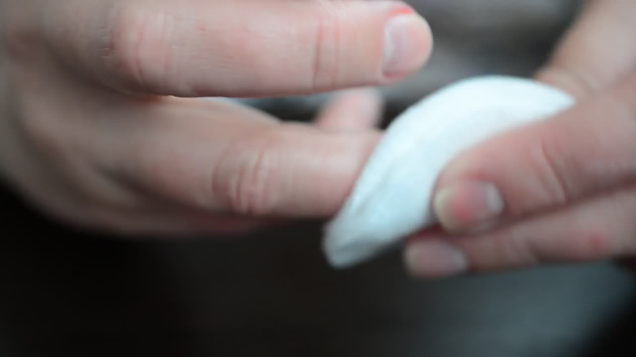 Video Stock Close Shot Of A Womans Hands Cleaning Her Nails Live Wallpaper For PC - Free Download