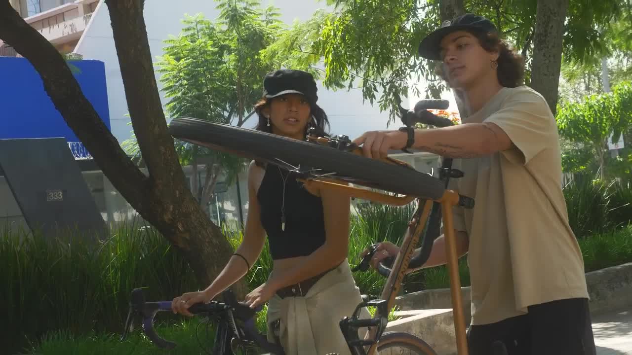 Stock Video Couple With Bikes Walking In A Park Live Wallpaper For PC - Free Download