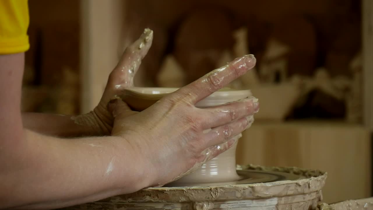 Stock Video Hands Working On Raw Ceramic Animated Wallpaper - Free Download