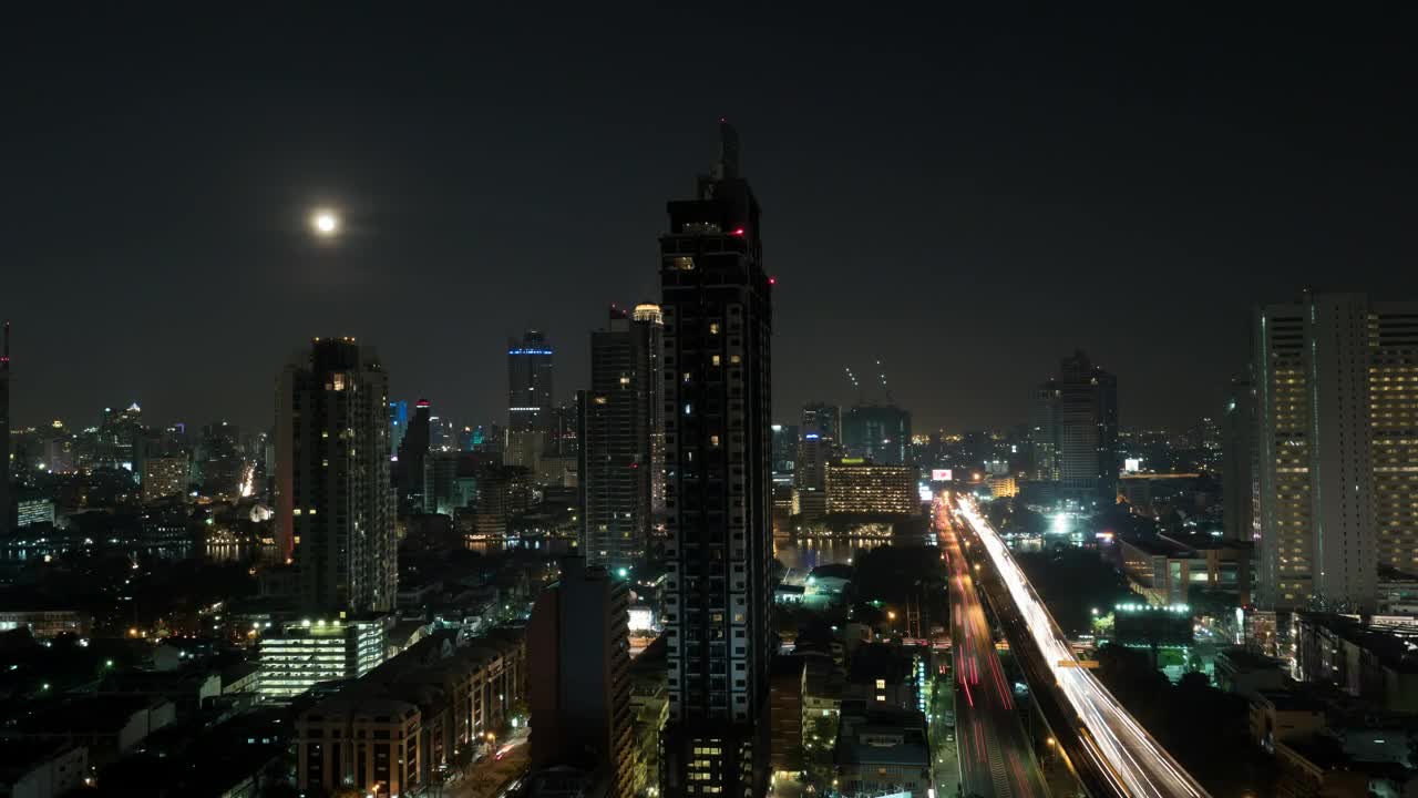 Stock Video Moon Above Bangko Animated Wallpaper - Free Download