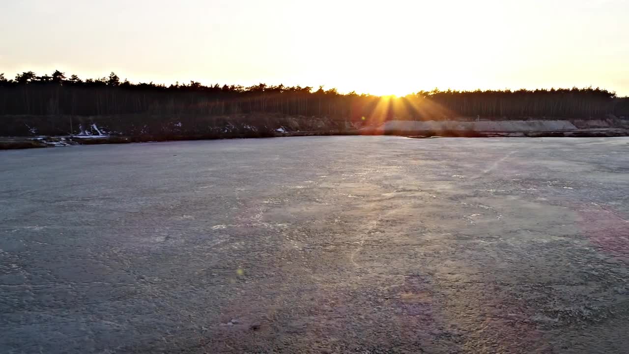 Stock Video Big Frozen Lake Near A Forest Live Wallpaper For PC - Free Download