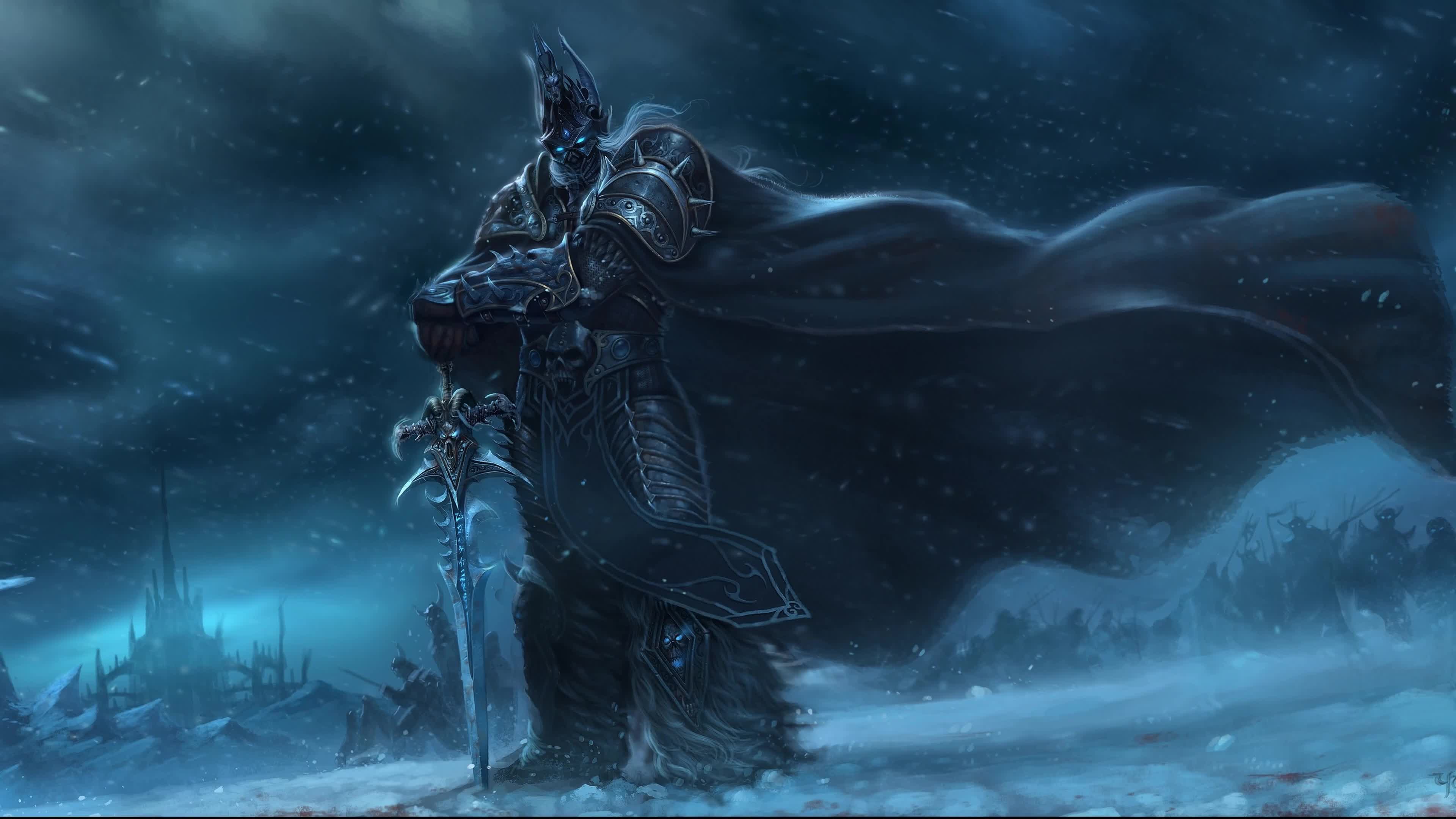 Warcraft  Wow  World  Of  Warcraft  Lich  King  Warrior  Sword  Snow - Free Download