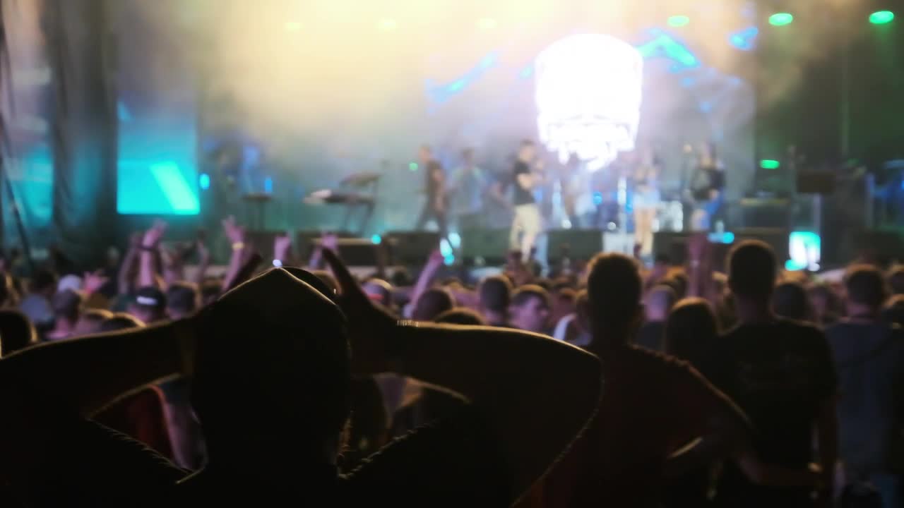 Video Stock Person Raising Hands At A Concert Live Wallpaper Free - Free Download