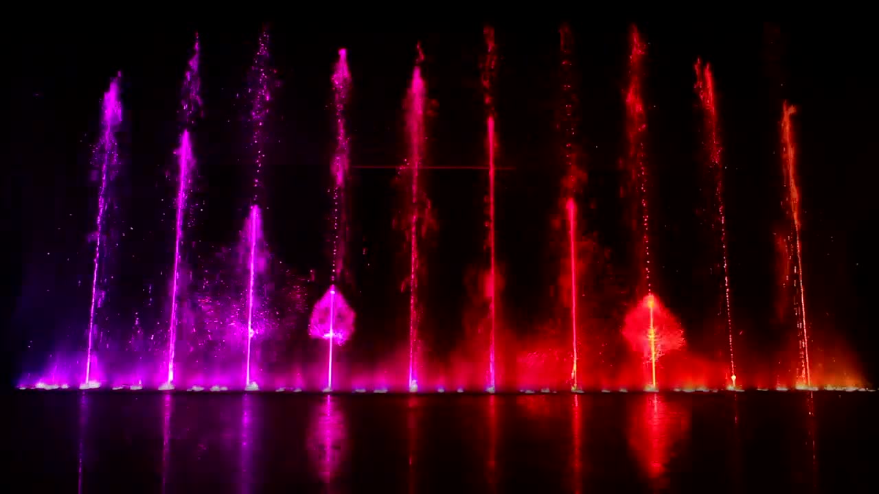 Stock Video Dancing Fountains With Lights Live Wallpaper For PC - Free Download