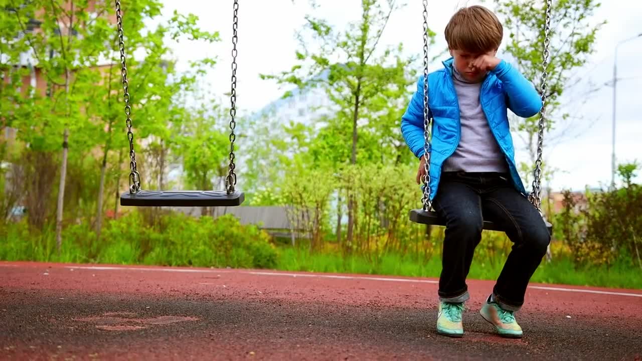 Free Stock Video Sad Lonely Boy Sitting On The Swings At The Playground Live Wallpaper - Free Download