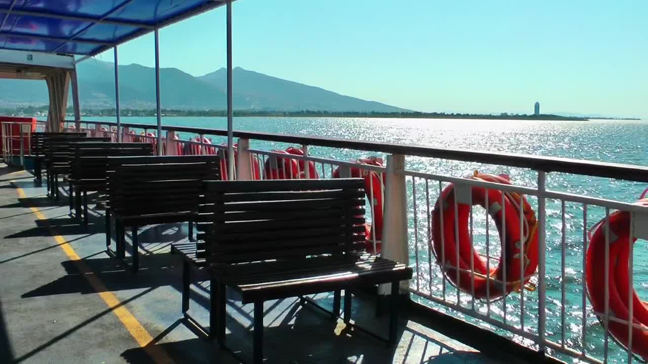 Free Video Stock the sea seen from an alone ferry boat Live Wallpaper - Free Download