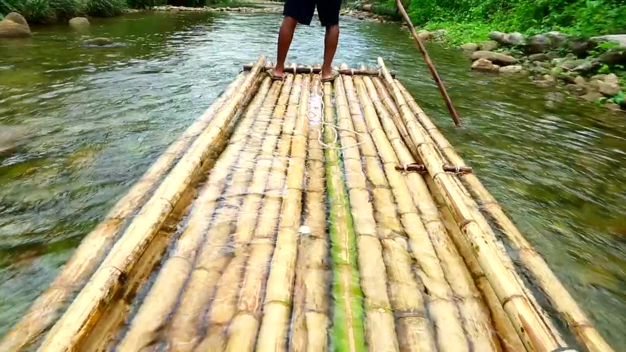 Stock Video Down The River In A Bamboo Canoe Live Wallpaper For PC - Free Download