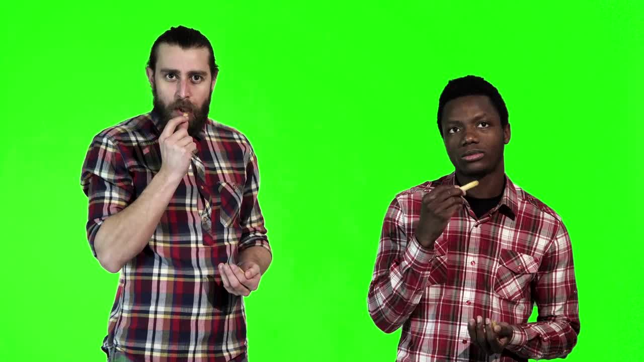 Stock Video Men Eating French Frie Animated Wallpaper - Free Download
