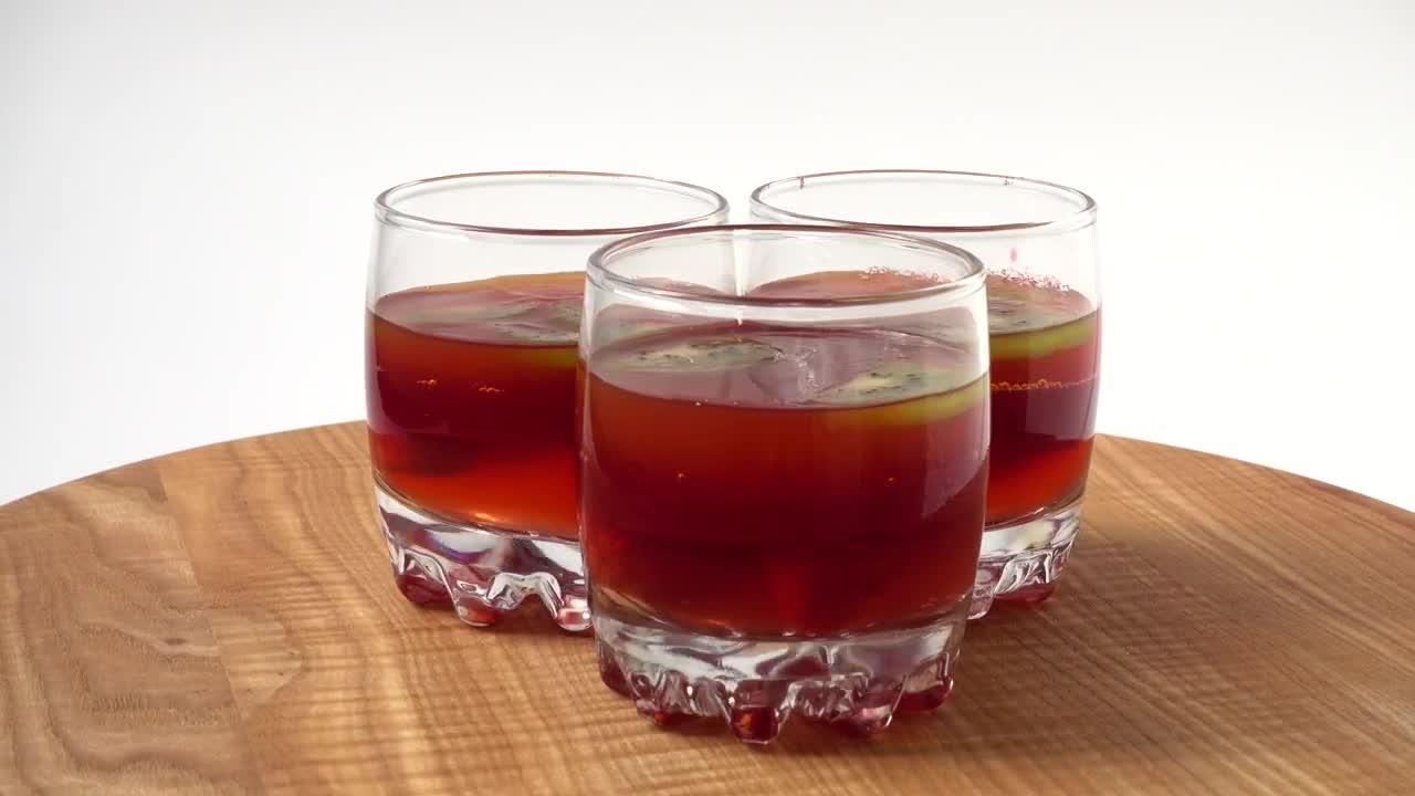 Video Stock Prepared Drinks Rotating On A White Background Live Wallpaper Free - Free Download