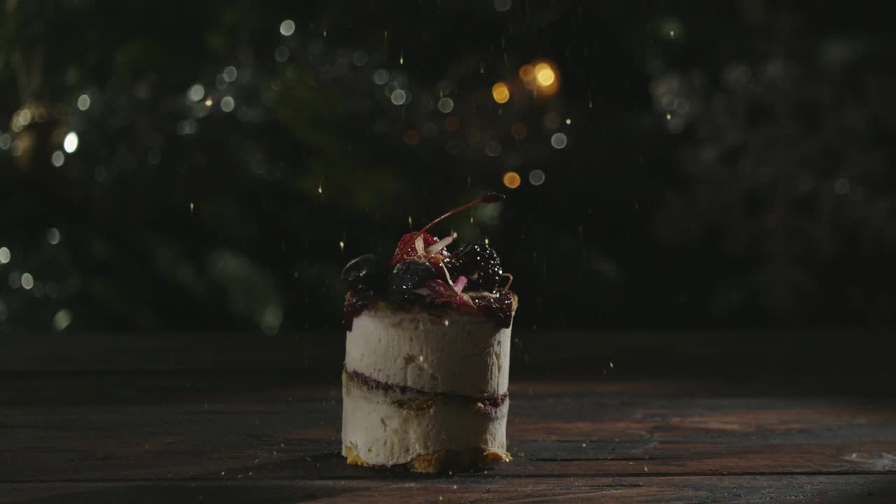 Stock Video Golden Confetti Falling On A Cake Live Wallpaper For PC - Free Download
