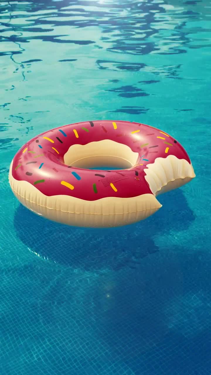 Stock Video Inflatable Pool Ring Floating In A Pool Animated Wallpaper - Free Download