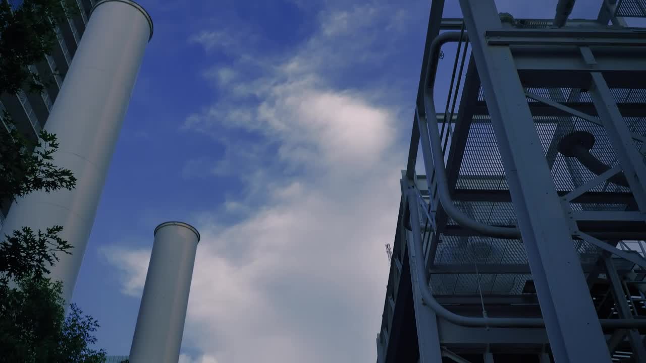 Stock Video Industrial Facility Made Of Metal Beams Animated Wallpaper - Free Download