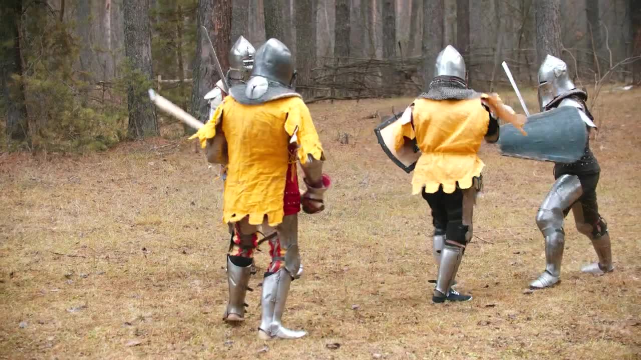 Stock Video Medieval Warriors Fighting In A Fores Animated Wallpaper - Free Download