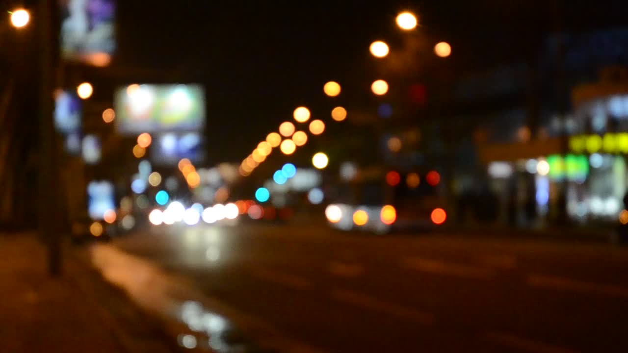 Video Stock Busy Avenue At Night Blurred Shot Live Wallpaper For PC - Free Download