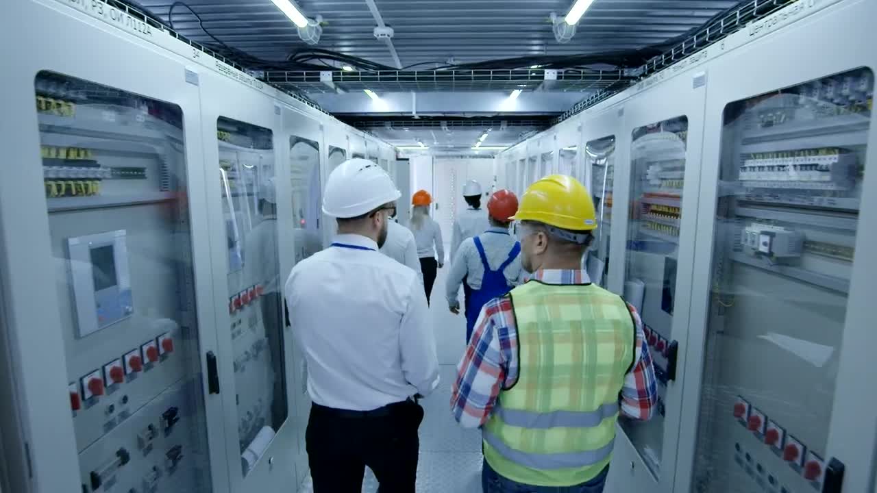 Stock Video Electrical Workers Walking On The Hallway Live Wallpaper For PC - Free Download