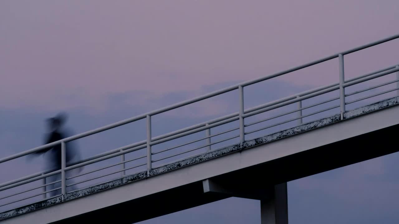 Stock Video People Walking On A Footbridge Timelapse Live Wallpaper - Free Download