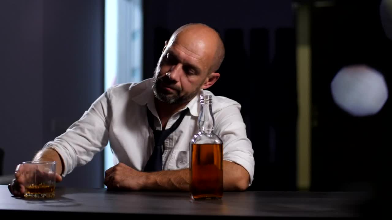 Stock Video Depressed Man Drinking At A Bar Live Wallpaper For PC - Free Download