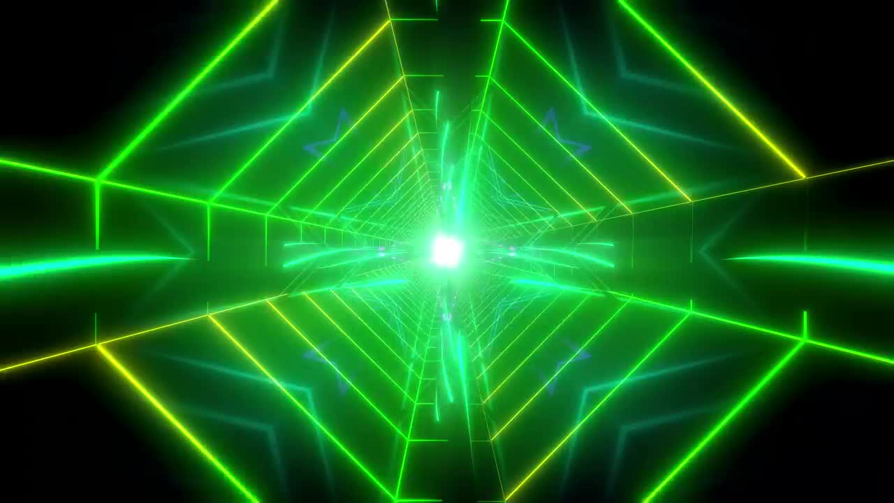 Free Stock Video Tunnel With Light Green Color Lines Walls Live Wallpaper - Free Download