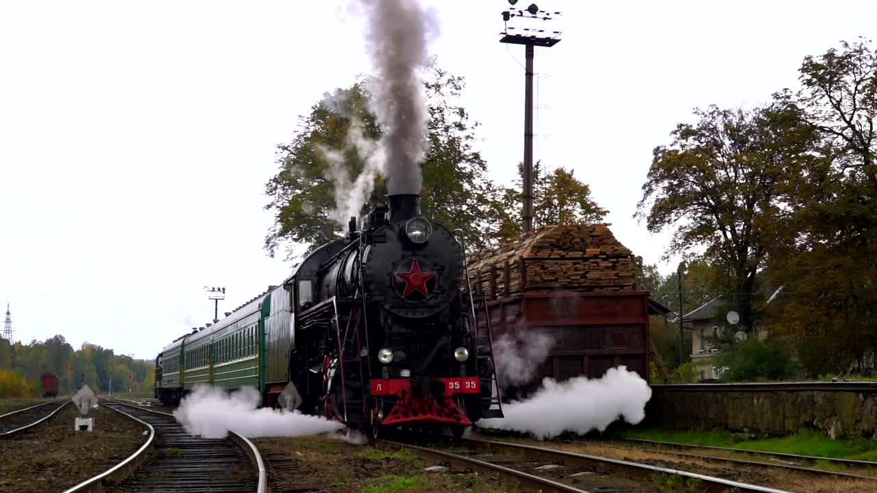 Stock Video Old Steam Train Starts To Move Live Wallpaper - Free Download