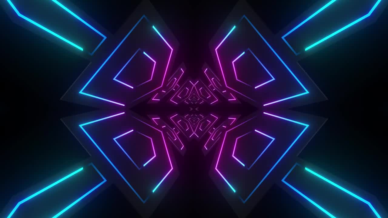 Stock Video Crossing A Passage Shields With Neon Light Lines Live Wallpaper For PC - Free Download