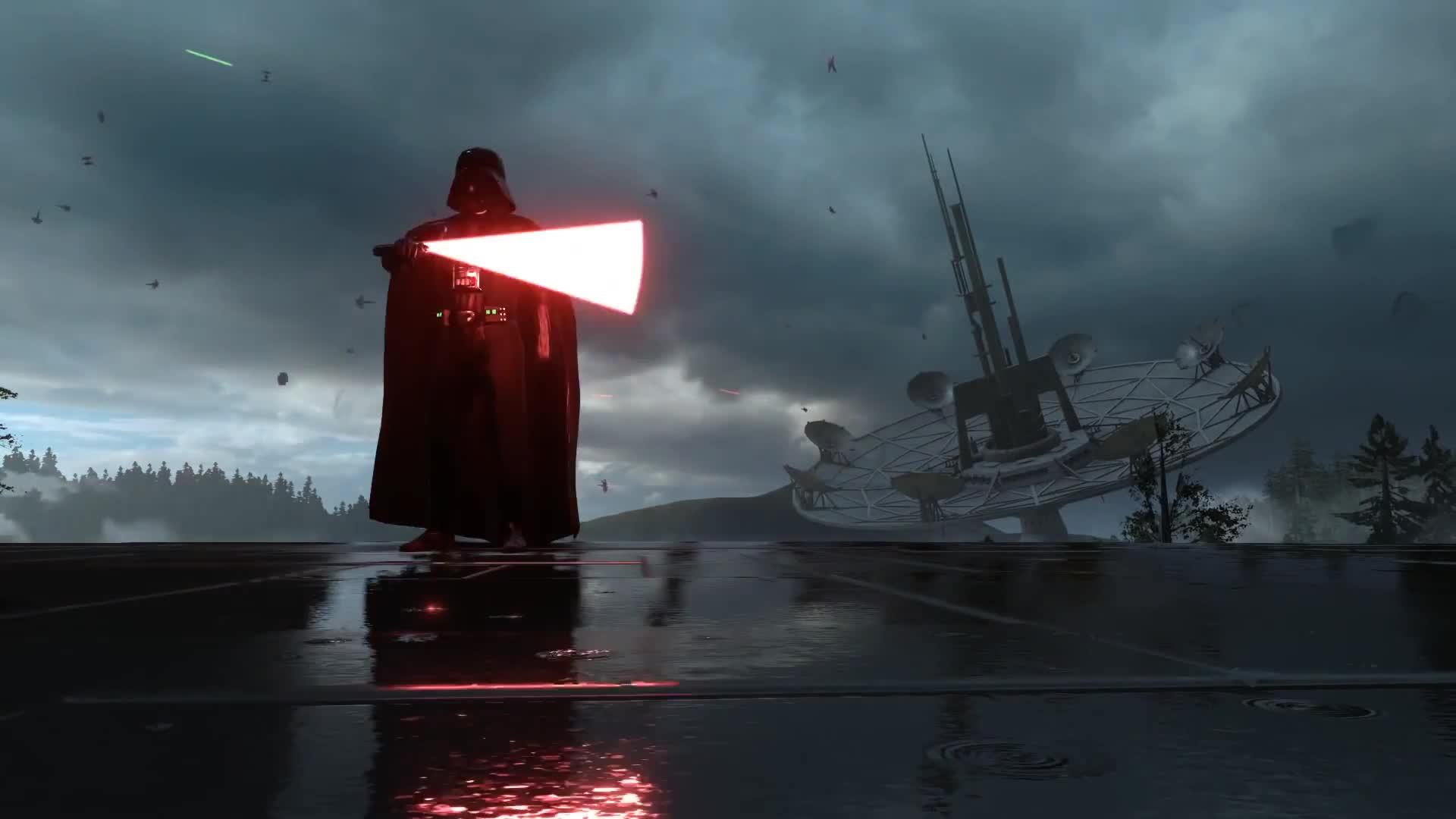 Darth Vader Endor Rain Live Wallpaper - Free Download