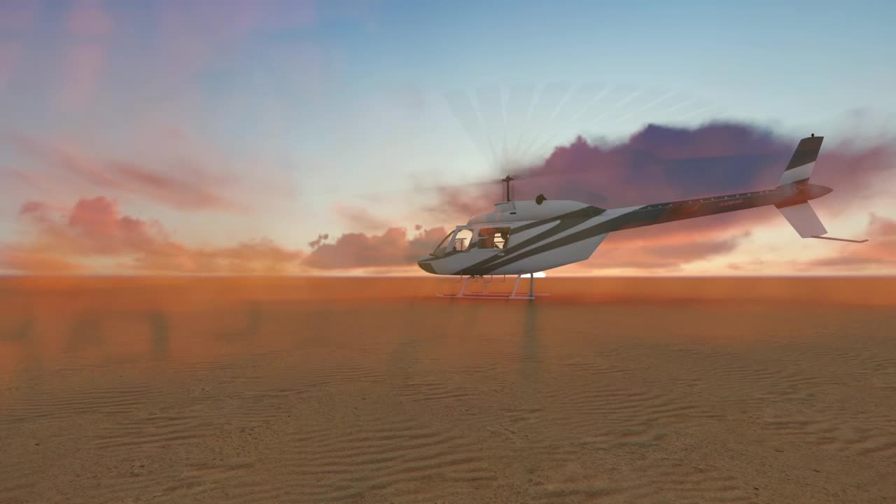 Stock Video Helicopter Taking Off From The Desert Animated Wallpaper - Free Download