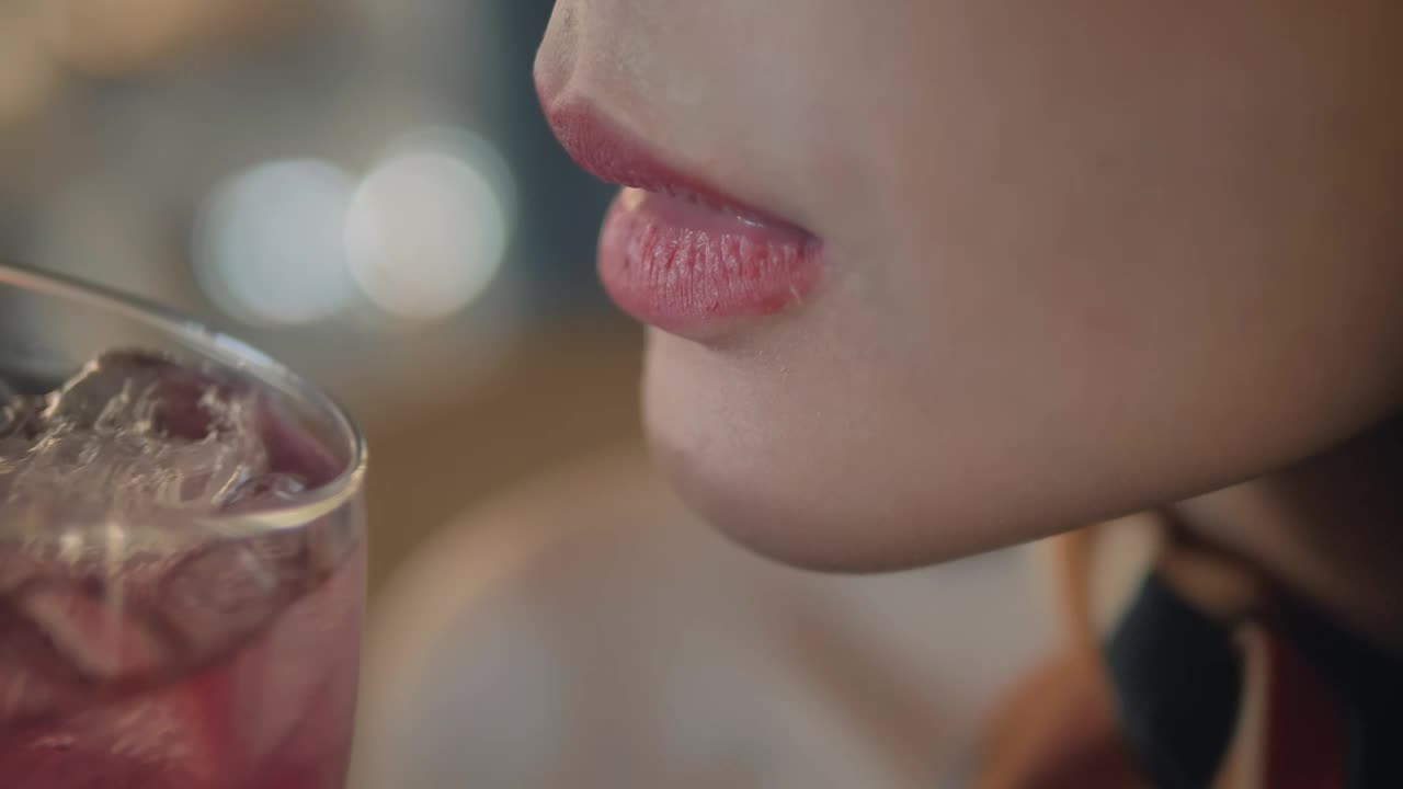 Free Stock Video Woman Taking A Cocktail Detail View Live Wallpaper - Free Download