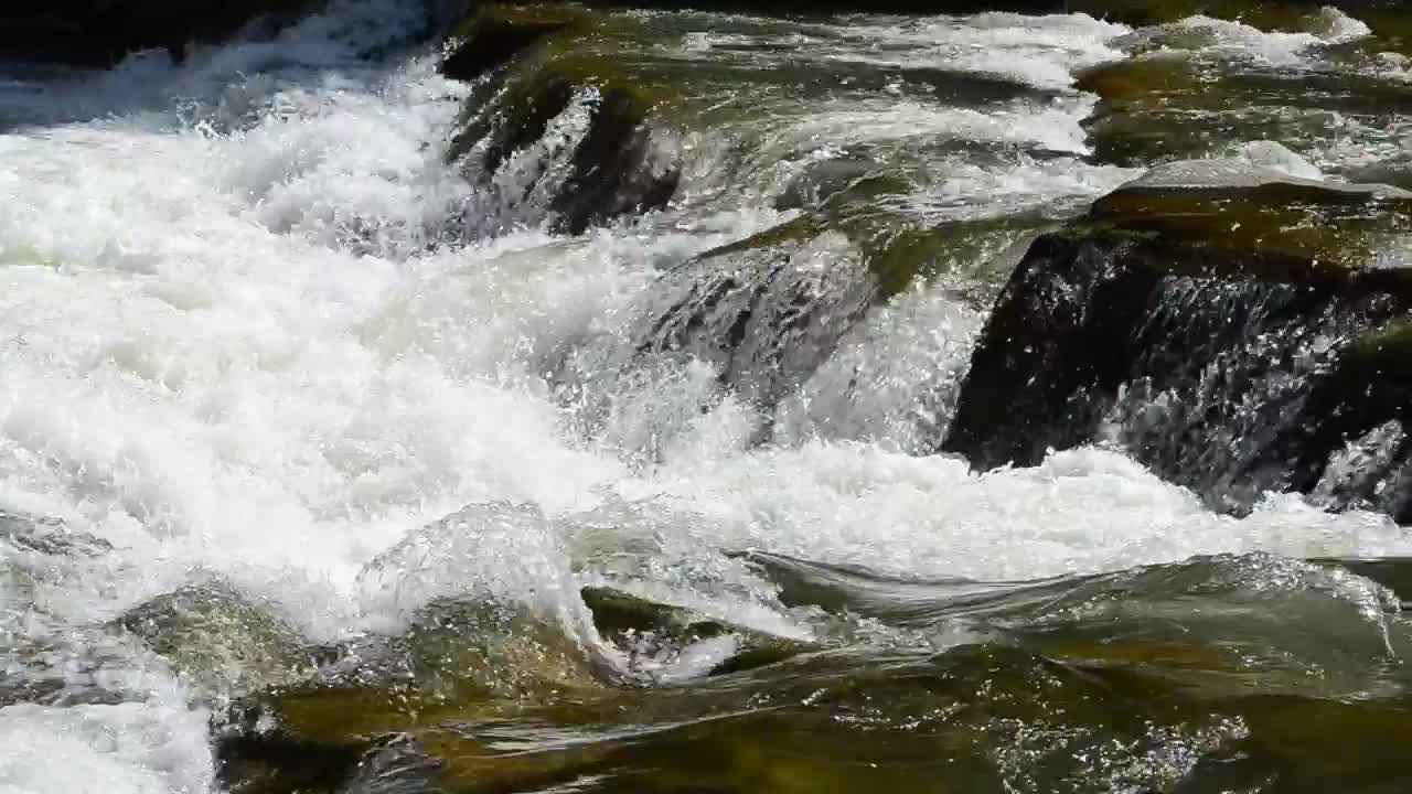 Stock Footage White Water Breaking Over Rocks Live Wallpaper - Free Download