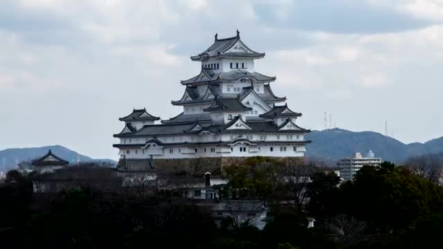 Stock Video Large Japanese Building Sticking Out From The Trees Smal Animated Wallpaper - Free Download