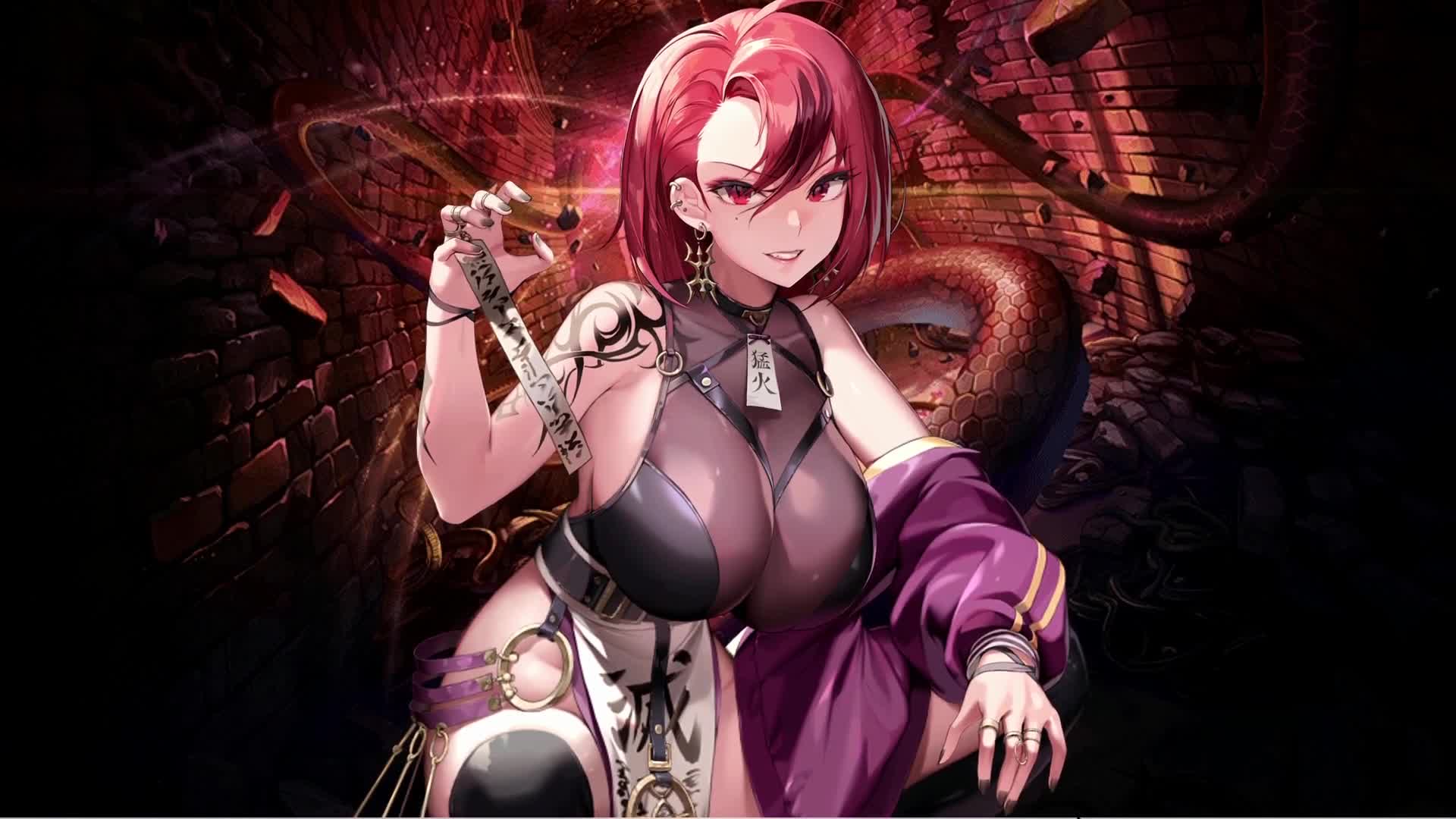Game Destiny Child 命運之子 Red Hair Rawrr Girl Live Wallpaper - Free Download
