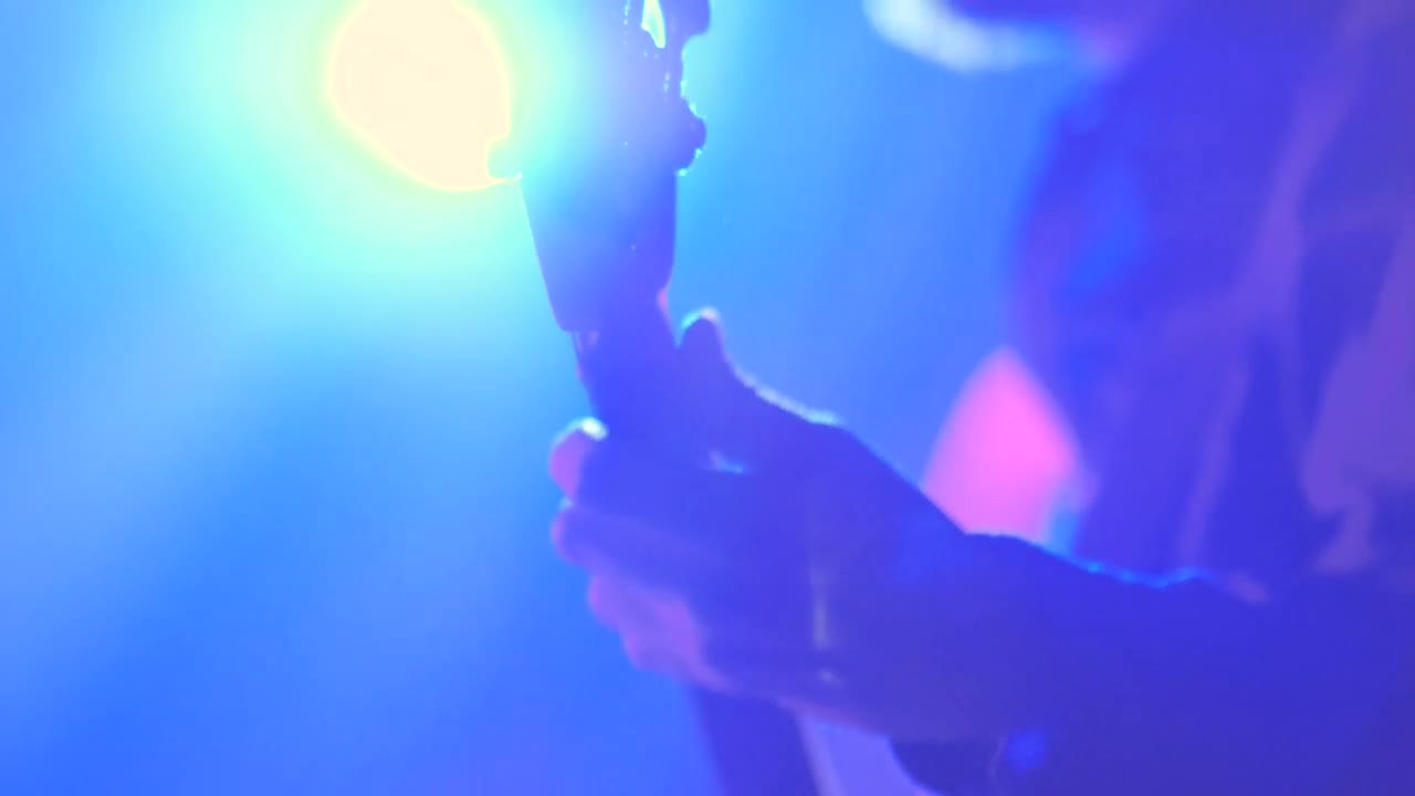 Stock Video Electric Guitar Played Under The Spotlight Live Wallpaper For PC - Free Download