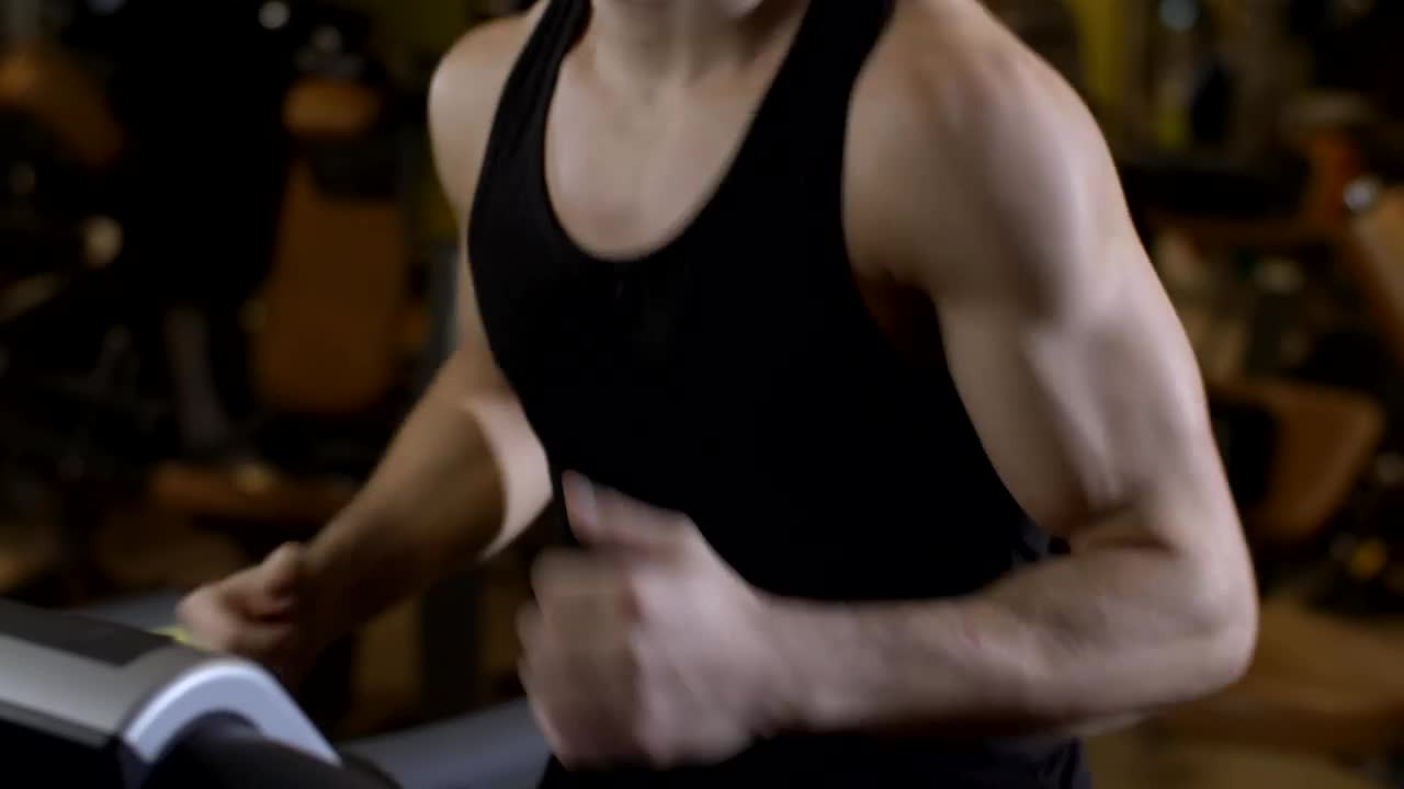 Stock Video Fitness Man Doing Warm Up On The Treadmill Live Wallpaper For PC - Free Download