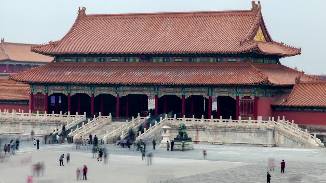 Stock Video Old Chinese Construction Visited By Tourists Live Wallpaper - Free Download