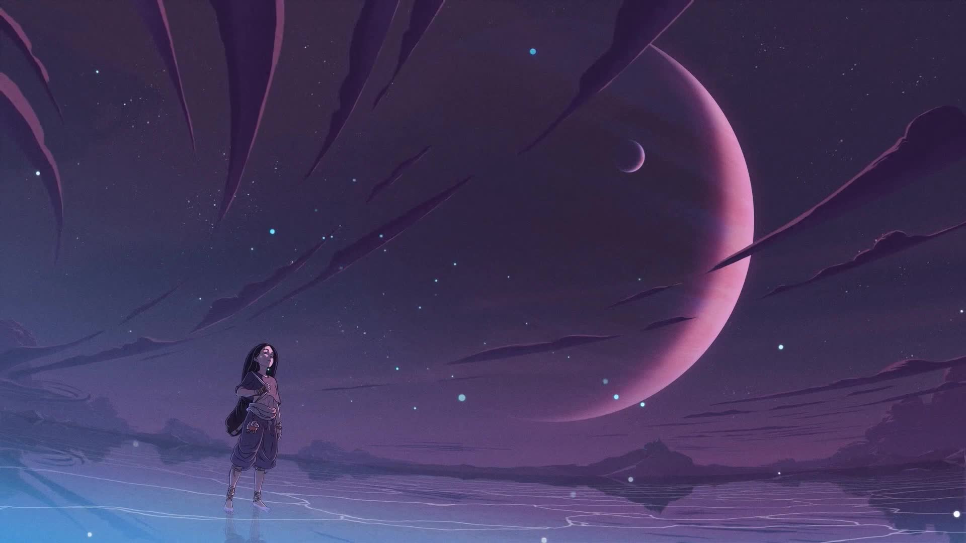 Girl In Flood With Planes HD Live Wallpaper - Free Download